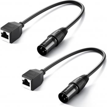 NEEWER LED Controller Extension Cable – 3‑Pin XLR Male to RJ45 Female (2×)