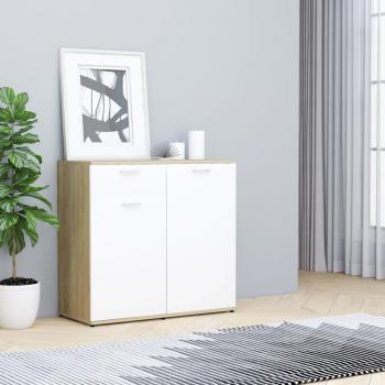 VidaXL 80x36x75 cm Sideboard in White and Sonoma Oak