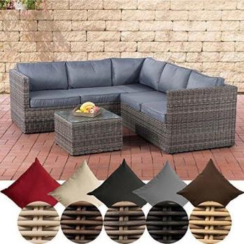 Garten‑Wohnkomfort: CLP Poly‑Rattan Set 5 Sitzplätze – Grau