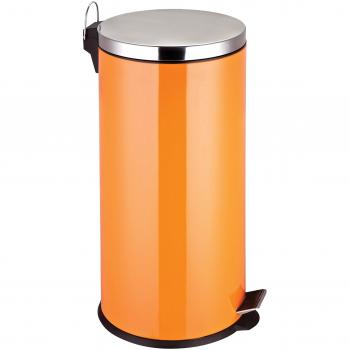 Pattumiera Vetrina 30 Litri – Acciaio Inox con Coperchio, Secchio Plastico Arancione, Premier Housewares