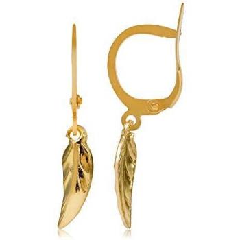 Córdoba Joyas | Aritos Pluma Gold en plata 925 con acabado dorado