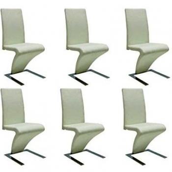 Conjunto de 6 sillas de comedor blancas