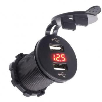 Cargador Adaptador de Vehículo TurnRaise 2 Puertos USB Impermeable