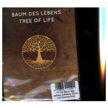 Jojo Baum des Lebens Sticker 30 mm 3‑D Gold Y1144