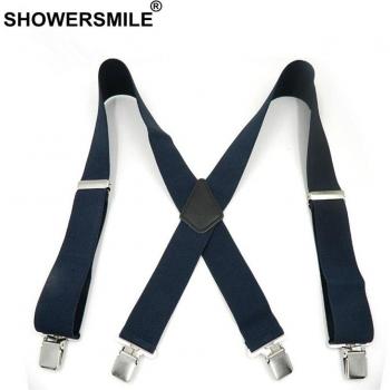 Tirantes de 5cm de Ancho para Hombre, Verdes, 4 Clips, 120cm, SHOWERSMILE