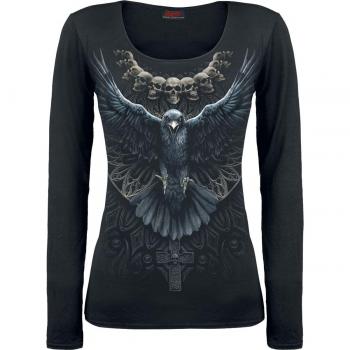 Gothic Raven Skull Women's Long Sleeve Shirt