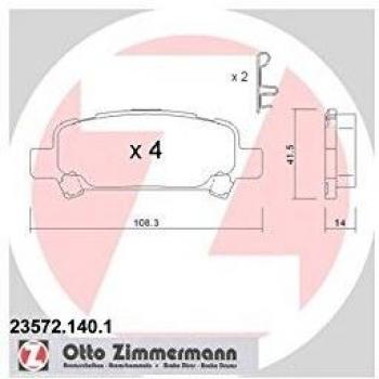 Bremsbelagsatz für Subaru Legacy II/III, Forster Impreza, Outback – Zimmermann 23572.140.1