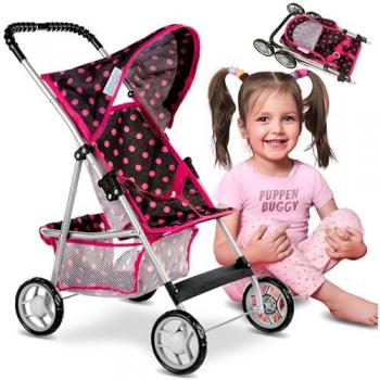 Poussette enfant pour poupée Landeau Kinderplay – rose
