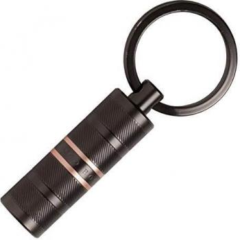 Hugo Boss HAK8455 Schlüsselring „Level Structure Gun“, 24 mm, Schwarz/Gold