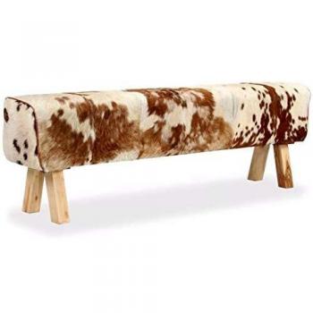 VidaXL Sedia Panca in Pelle di Capra 160x28x50 cm