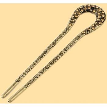 Horquilla de novia con diseño en U y joyería brillante