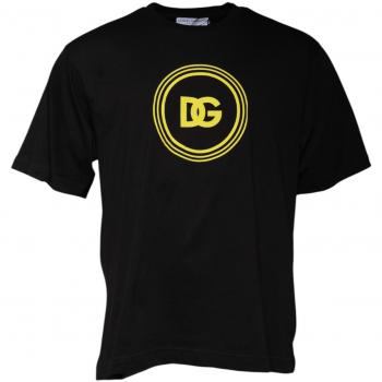 Black Print Cotton Crew Neck Tee – IT46 S