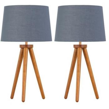 Ebon Oak Double Lamp Set – Grey Gold Finish