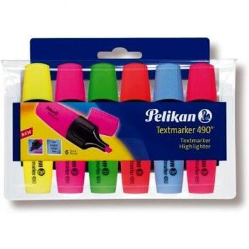 Pelikan Textmarker Set mit gelb/rosa/grün/orange/blau/rot