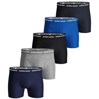 All of the above names refer to the same product, which is a pack of five (5) boxer shorts or trunks for men, made by Björn Borg. The boxers are made of cotton with stretch, and come in