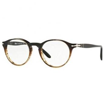 Persol 0PO3092V Monturas de gafas 50 Wrap Grad Black Striped Brown