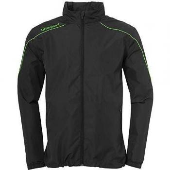 Uhlsport 22 WeatherShield Jacket for Kids – 8 Years, Dual Color (Black/Fluoro Green)
