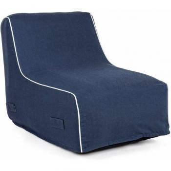 Pouf Chaise Lounge Gonfiabile Poltrona Rihanna Blu 90x60x70 cm