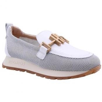 Hispanitas Damen Melbourne Leder Mokassins Weiß (39) – 3‑5 cm, Lässig, Keine