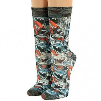 Fierce Jaws Novelty Socks for Men (Size 7‑11)