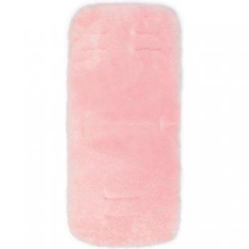 Matelas en peau d'agneau rose pour poussette