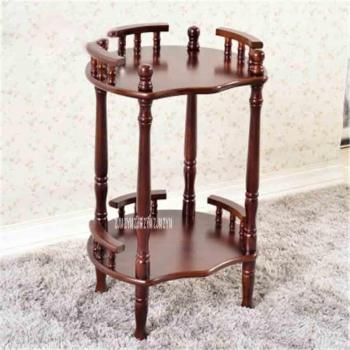 Brown Flower-Shaped Side Corner Shelf
