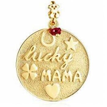 Colgante Good Vibes Mamá de TOUS en Plata y Rubí