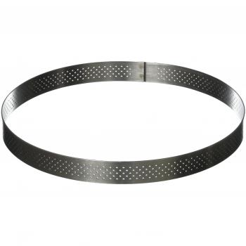Cercle de tarte perforé en inox Ø20,5 cm, ht 2 cm – De Buyer Valrhona