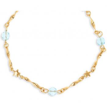 Les Trésors de Lily – Collier Sissi turquoise doré (plaqué or), 45 cm, 6 mm