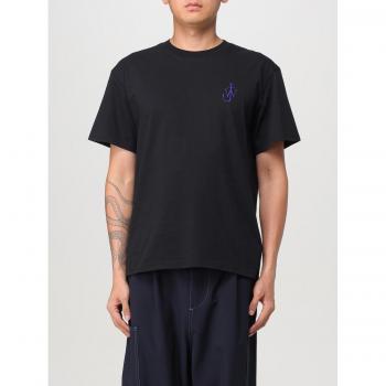 T-shirt uomo JW Anderson nera con ricamo ancora taglia M