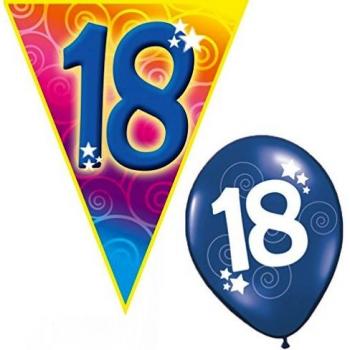 Luftballon und Girlanden Set 18 Jahre Geburtstag