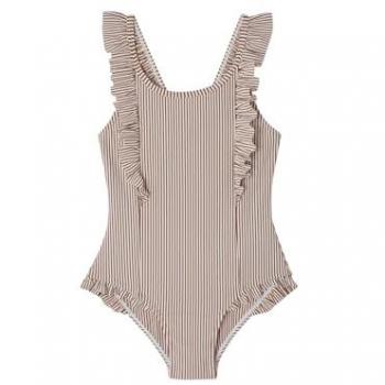Une pièce maillot pour fille Rayé Terracotta VERTBAUDET