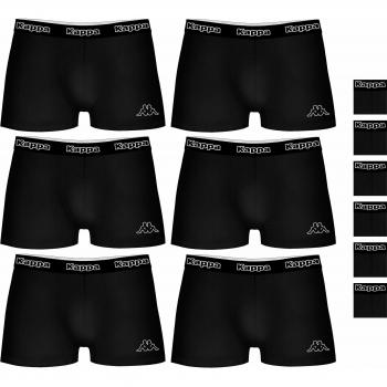 Kappa Calzoncillos Boxer Set de 6 Talla L, Color Negro