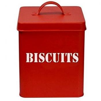 FRANDIS Boîte à biscuits carrée rouge en métal
