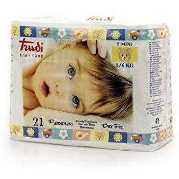 Trudi Baby Care Pannolini Mini Dry Fit 3/6 Kg, Confezione da 21 pezzi