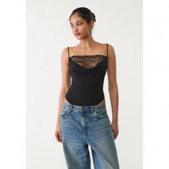 Abbigliamento Femminile: Corpo Pizzo Nero M Stradivarius
