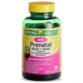 Gélules Multivitamines Prénatales Spring Valley, format mini, 120 ea