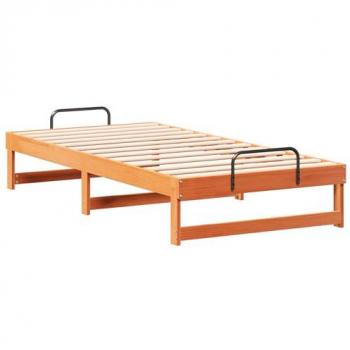 Lit Plateforme en Bois de Pin Marron 90 x 190 cm