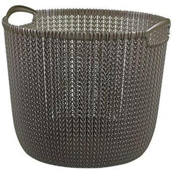 Panier de rangement rond Curver Knit 30 L Marron
