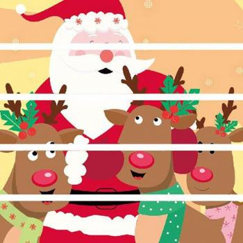 Estampilla Impermeable para Escaleras de Navidad – Versión Papá Noel