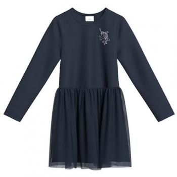 S.OLIVER JUNIOR Mädchenkleid, Sweatware, Gr. 134, navy