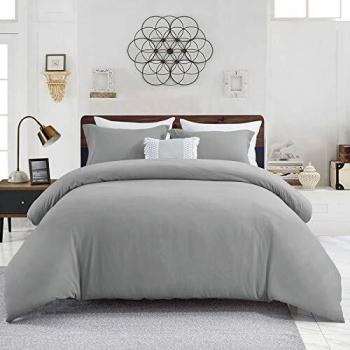 Set Copripiumone Matrimoniale WAVVE 220x260 cm – Federa 40x75 cm, Colore Grigio