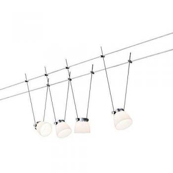 Paulmann 941.14 Corda LED 4x4 W Ice System 4x4 Bianco Caldo Lampada a Sospensione Cromato Opaco