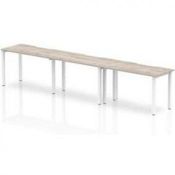 Dynamic Evolve Plus 1200mm Single Row 3 Person Desk Grey Oak Top White