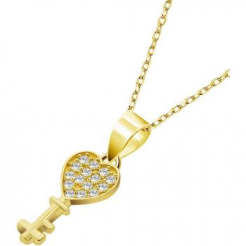 Collar de Oro para Mujer Time Road con Colgante en Forma de Corazón HIN00279