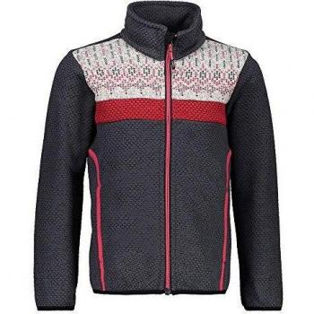 CMP Fleecejacke Mädchen Jacke in Blau und Grau mit Grafikmuster (U887 GRAFFITE, 128)