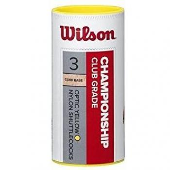 Wilsons Meisterschaftsschuttle – 3‑Stück Pack, 79 Grain, Gelb, Kunststoff & Naturkork