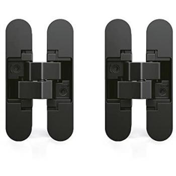 Bisagras Escondidas Zamak 40kg 180°, Color Negro