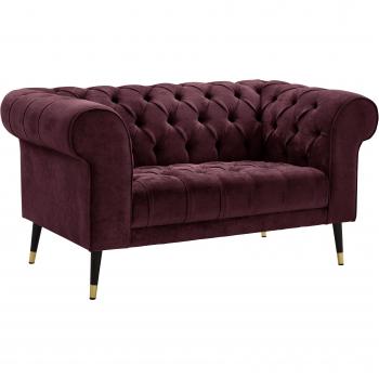 Vintage‑Stil Chesterfield Sofa Tinnum (Rot) – B:150 cm H:77 cm T:87 cm