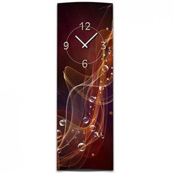 Dixtime XXL 3D-Wanduhr „Abstrakt Rot“ – 30 x 90 cm, 4 mm Alu‑Dibond